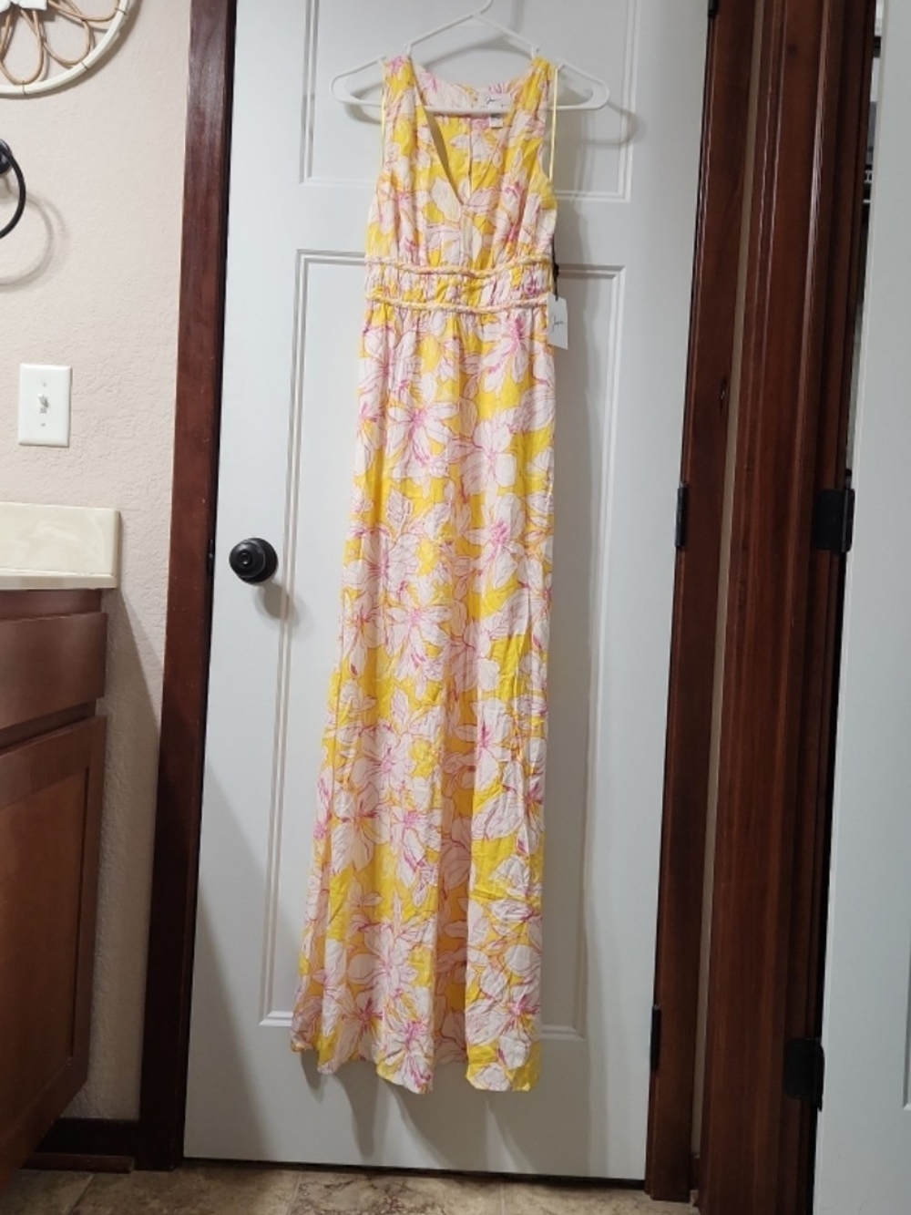 NWT Japna Yellow & Pink Maxi Dress